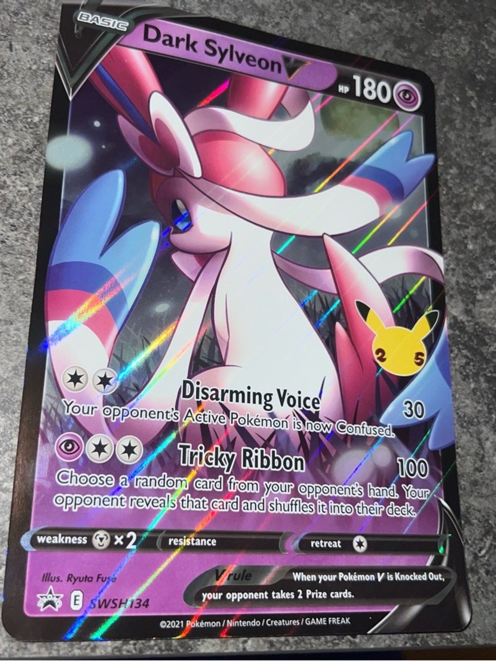 Pokemon Dark Sylveon V Holo - Pink, Blue, Purple jumbo
